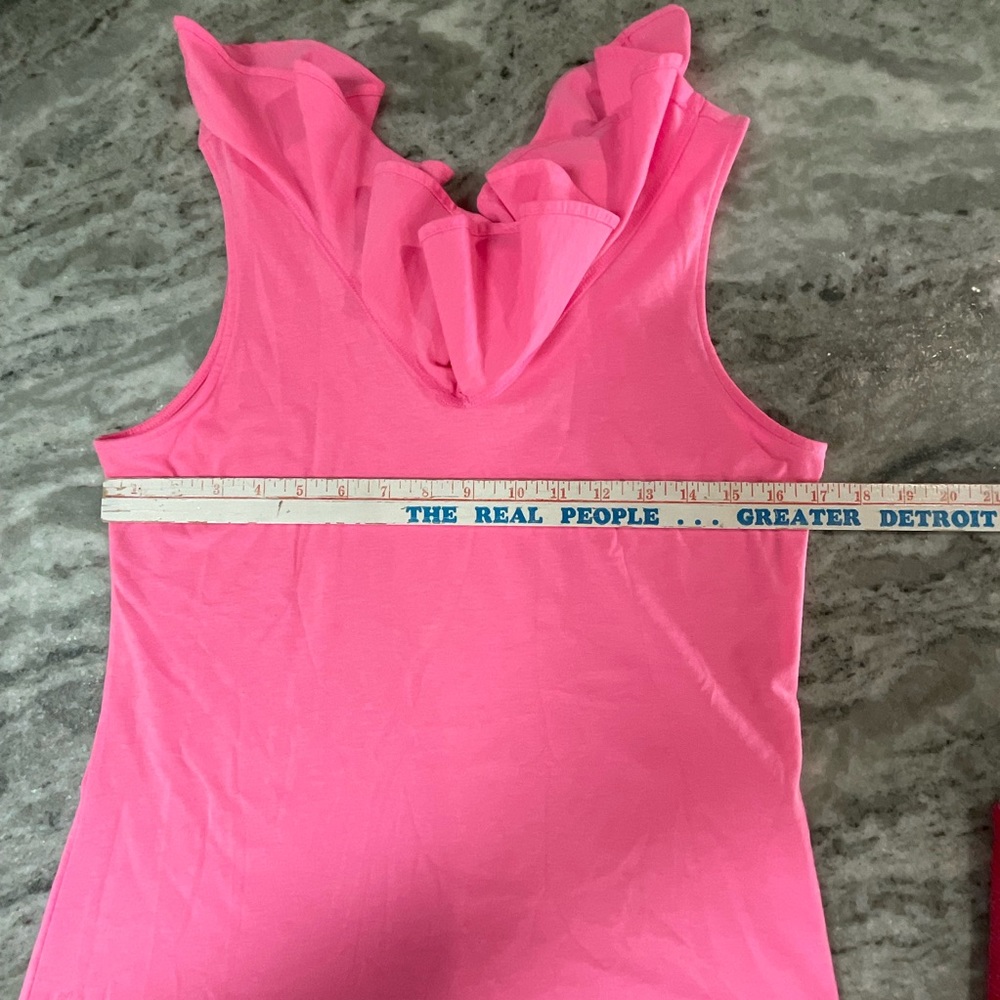 Lilly Pulitzer Alessa Pink Ruffle Top Size Small (O1) - Picture 4 of 7